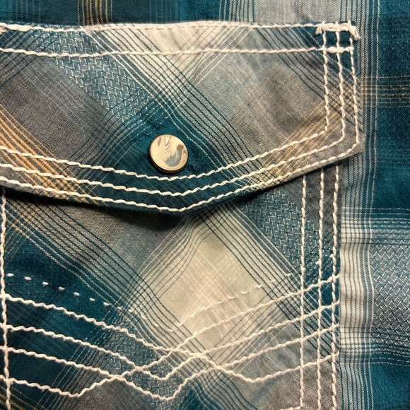 50%off w♥️ BKE Buckle Distressed Stitched Western Shirt athletic Fit XL 0130 #44 - Picture 3 of 10